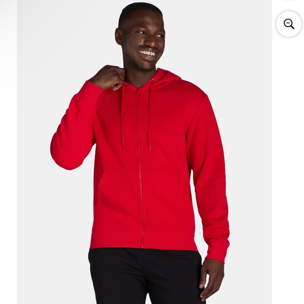 Athletic Works Men's Red Fleece Zip Hoodie Sweatshirt NWT